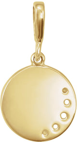 14K Gold Crescent Moon Disc Necklace or Pendant - Yellow Gold - view 3