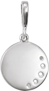 Platinum Crescent Moon Disc Necklace or Pendant - view 3