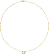 14K Gold Round Natural Diamond Accented Toggle Necklace - Yellow Gold - view 3