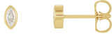 14K Gold Natural Diamond Marquise Bezel-Set Stud Earrings - Yellow Gold