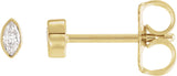 14K Gold Natural Diamond Marquise Bezel-Set Stud Earrings - Yellow Gold