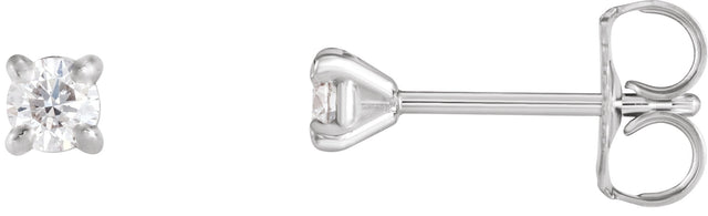 Platinum Natural Diamond Round 4-Prong Cocktail-Style Claw Stud Earrings