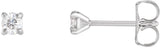 14K Gold Natural Diamond Round 4-Prong Cocktail-Style Claw Stud Earrings - White Gold
