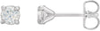 Platinum Lab-Grown Diamond Round 4-Prong Cocktail-Style Claw Stud Earrings