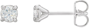 Platinum Lab-Grown Diamond Round 4-Prong Cocktail-Style Claw Stud Earrings