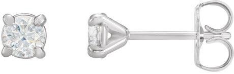 Platinum Lab-Grown Diamond Round 4-Prong Cocktail-Style Claw Stud Earrings
