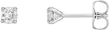 14K Gold Natural Diamond Round 4-Prong Cocktail-Style Claw Stud Earrings - White Gold
