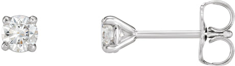 14K Gold Natural Diamond Round 4-Prong Cocktail-Style Claw Stud Earrings - White Gold