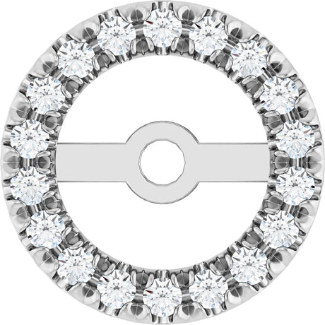 14K Gold Lab-Grown Diamond French-Set Earring Jackets - White Gold