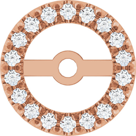 14K Gold Lab-Grown Diamond French-Set Earring Jackets - Rose Gold