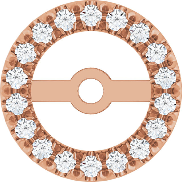 14K Gold Lab-Grown Diamond French-Set Earring Jackets - Rose Gold