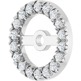14K Gold Lab-Grown Diamond French-Set Earring Jackets - White Gold - view 2