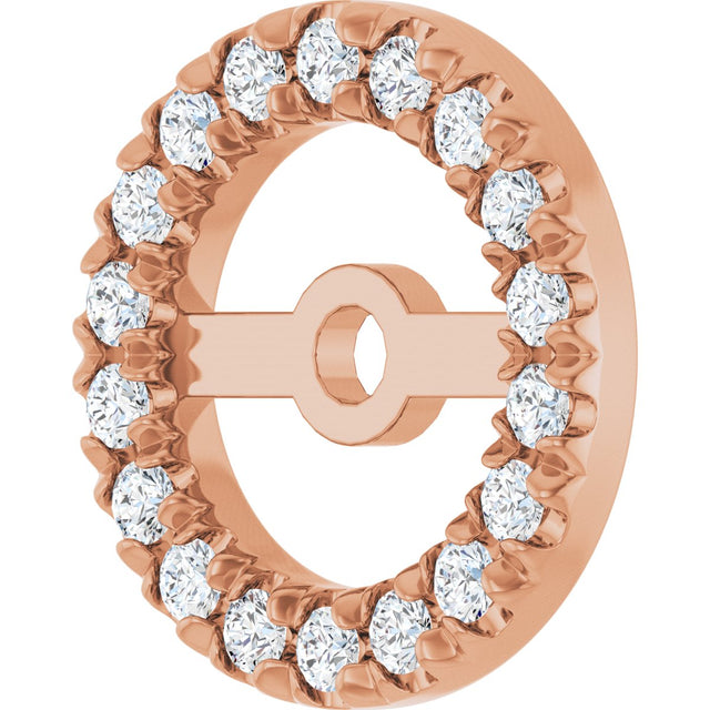 14K Gold Lab-Grown Diamond French-Set Earring Jackets - Rose Gold - view 2