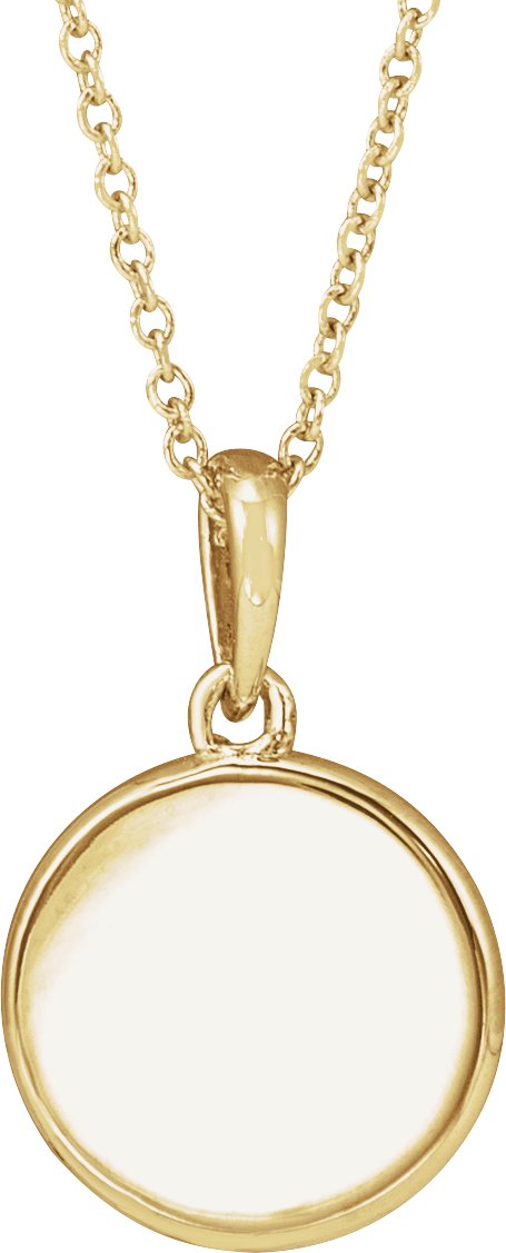 14K Gold Round Natural Diamond Engravable Starburst Necklace or Pendant - Yellow Gold - view 2