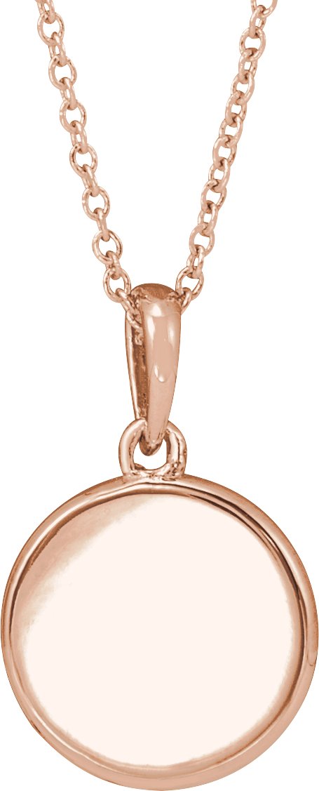 14K Gold Round Natural Diamond Engravable Starburst Necklace or Pendant - Rose Gold - view 2