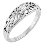 14K Gold Round Natural Diamond Solitaire Ring II - White Gold