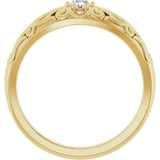 14K Gold Round Natural Diamond Solitaire Ring II - Yellow Gold - view 2