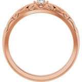14K Gold Round Natural Diamond Solitaire Ring II - Rose Gold - view 2