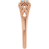 14K Gold Round Natural Diamond Solitaire Ring II - Rose Gold - view 4