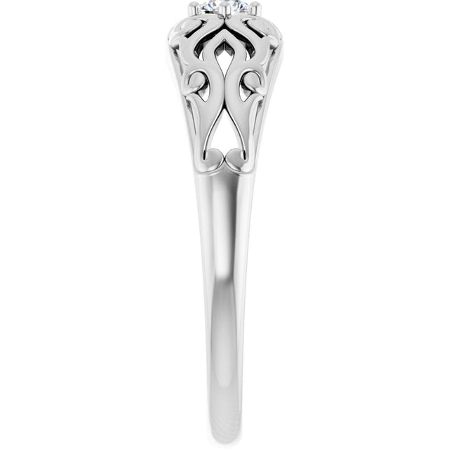 Platinum Round Natural Diamond Solitaire Ring II