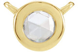 14K Gold Round Natural Diamond Rose-Cut Bezel-Set Necklace - Yellow Gold