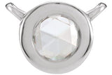Platinum Round Natural Diamond Rose-Cut Bezel-Set Necklace