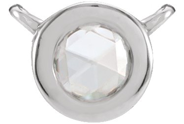 14K Gold Round Natural Diamond Rose-Cut Bezel-Set Necklace - White Gold