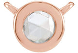 14K Gold Round Natural Diamond Rose-Cut Bezel-Set Necklace - Rose Gold