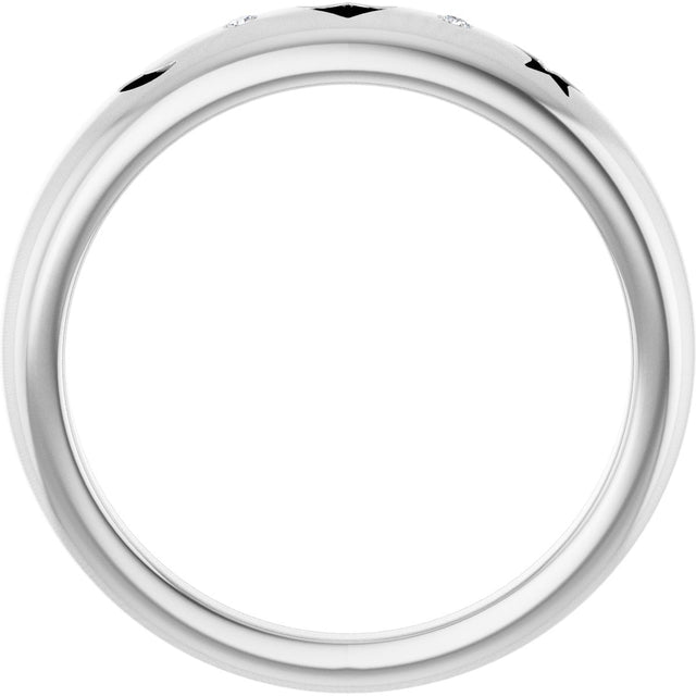 Platinum Round Natural Diamond Accented Celestial Pierced Ring - view 2