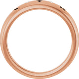 14K Gold Round Natural Diamond Accented Celestial Pierced Ring - Rose Gold - view 2