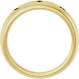 14K Gold Round Natural Diamond Accented Celestial Pierced Ring - Yellow Gold - view 2