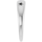 Platinum Round Natural Diamond Accented Celestial Pierced Ring - view 4