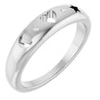 Platinum Round Natural Diamond Accented Celestial Pierced Ring