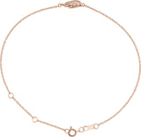 14K Gold Round Natural Diamond Angel Wing Bracelet - Rose Gold