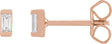14K Gold Lab-Grown Diamond Straight Baguette Bezel-Set Stud Earrings - Rose Gold