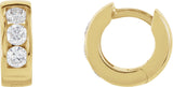 14K Gold Round Lab-Grown Diamond Hinged Hoop Earrings - Yellow Gold