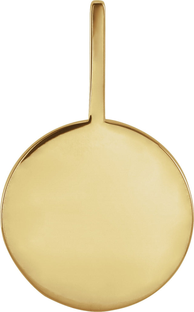 14K Gold Round Natural Diamond Engraved Paw Print Pendant - Yellow Gold - view 3