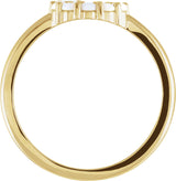 14K Gold Round Natural White Opal Cabochon Halo-Style Ring - Yellow Gold - view 2