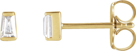 14K Gold Lab-Grown Diamond Tapered Baguette Channel-Set Stud Earrings - Yellow Gold