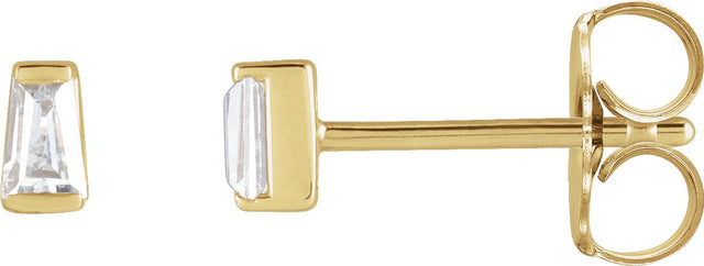14K Gold Lab-Grown Diamond Tapered Baguette Channel-Set Stud Earrings - Yellow Gold