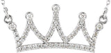 14K Gold Crown Necklace - White Gold
