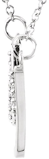 14K Gold "Lucky" Phrase Necklace - White Gold - view 2