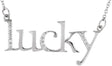 14K Gold "Lucky" Phrase Necklace - White Gold