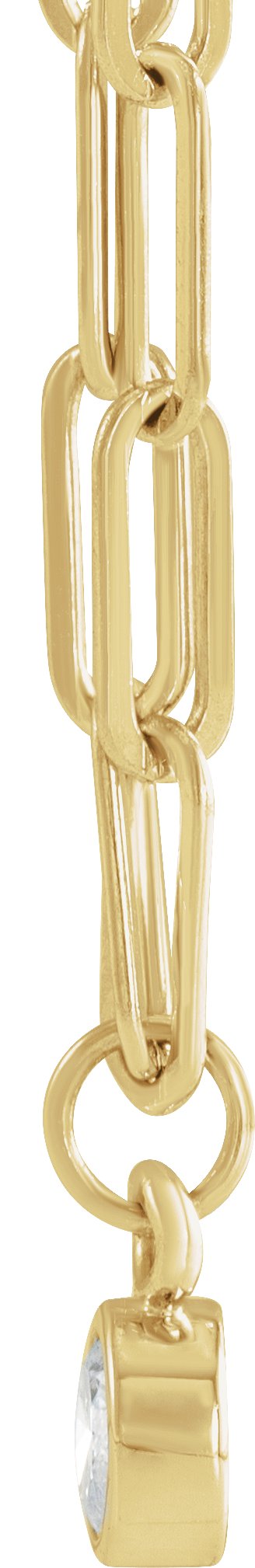 14K Gold Marquise Natural Diamond Micro Bezel-Set Necklace - Yellow Gold - view 2