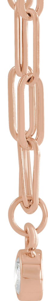 14K Gold Marquise Natural Diamond Micro Bezel-Set Necklace - Rose Gold - view 2