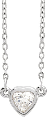 Platinum Natural Diamond Heart Necklace
