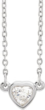 Platinum Natural Diamond Heart Necklace