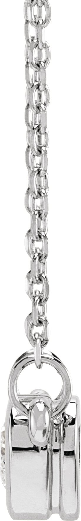 Platinum Natural Diamond Heart Necklace - view 2