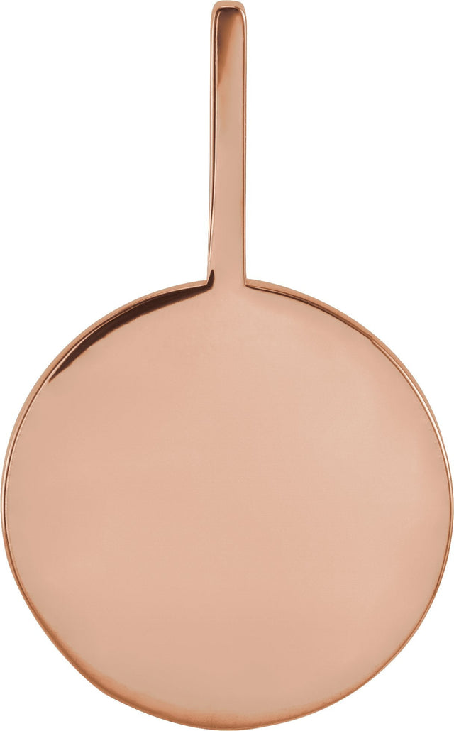 14K Gold Round Natural Diamond Engraved Paw Print Pendant - Rose Gold - view 3