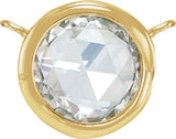 14K Gold Round Natural Diamond Rose-Cut Bezel-Set Necklace - Yellow Gold
